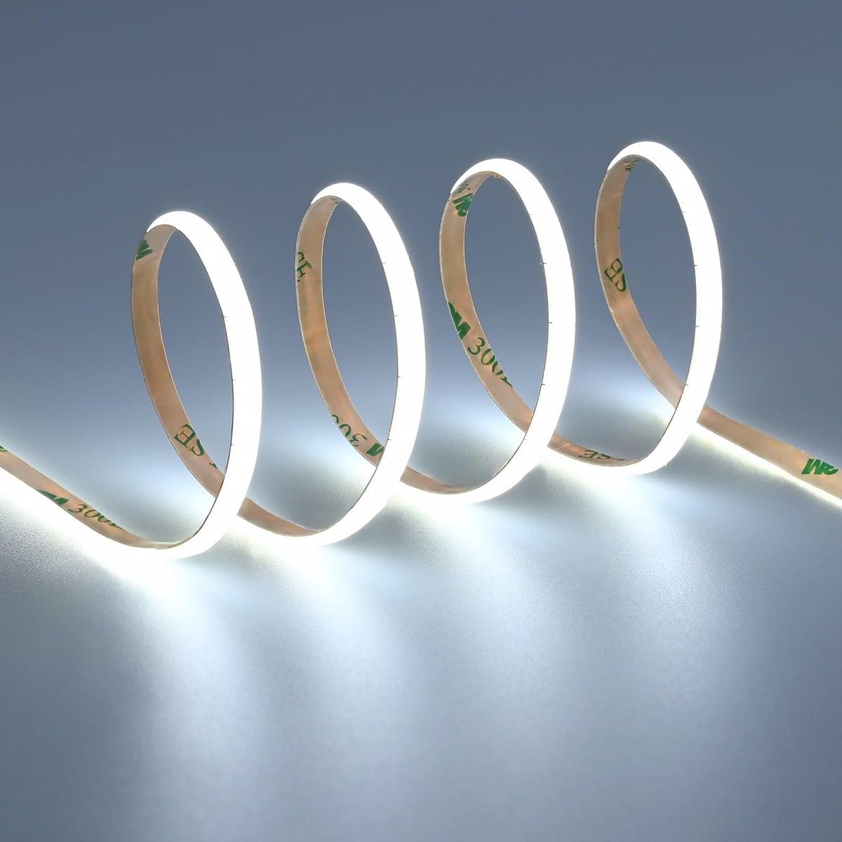 SnelShoppen - COB LED Strip 12V 5m Koud Wit 6000K - Flexibele 4mm Narrow LED Strip - 400 LEDs met Hoge CRI, Zelfklevend en Snijbaar voor Binnenhuisdec