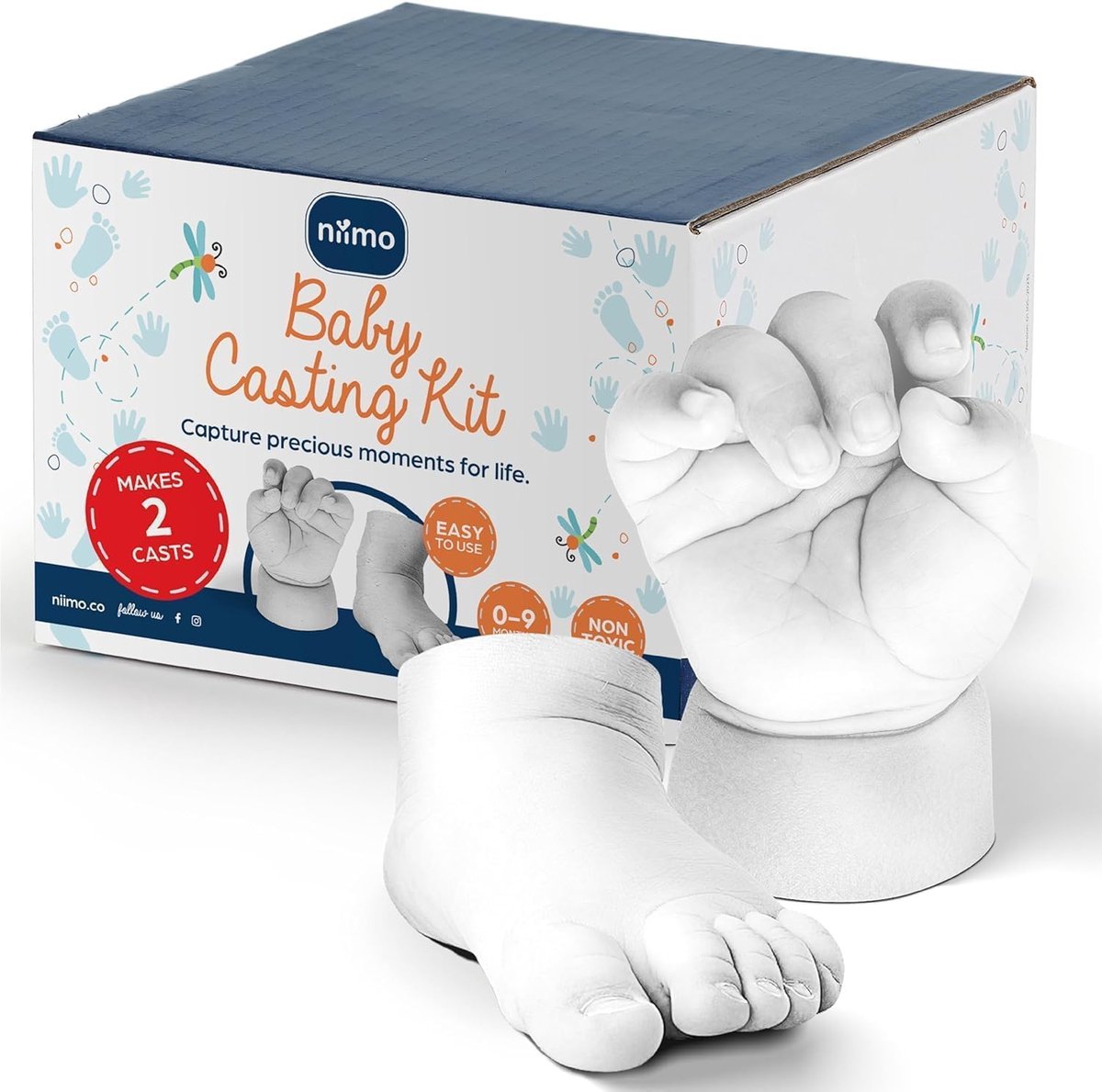 SnelShoppen - 3D Baby Casting Kit - Veilig en Niet-Toxisch Baby Hand en Voet Gieten Set met Verf - Persoonlijke Herinneringsgeschenken voor Nieuwe Oud