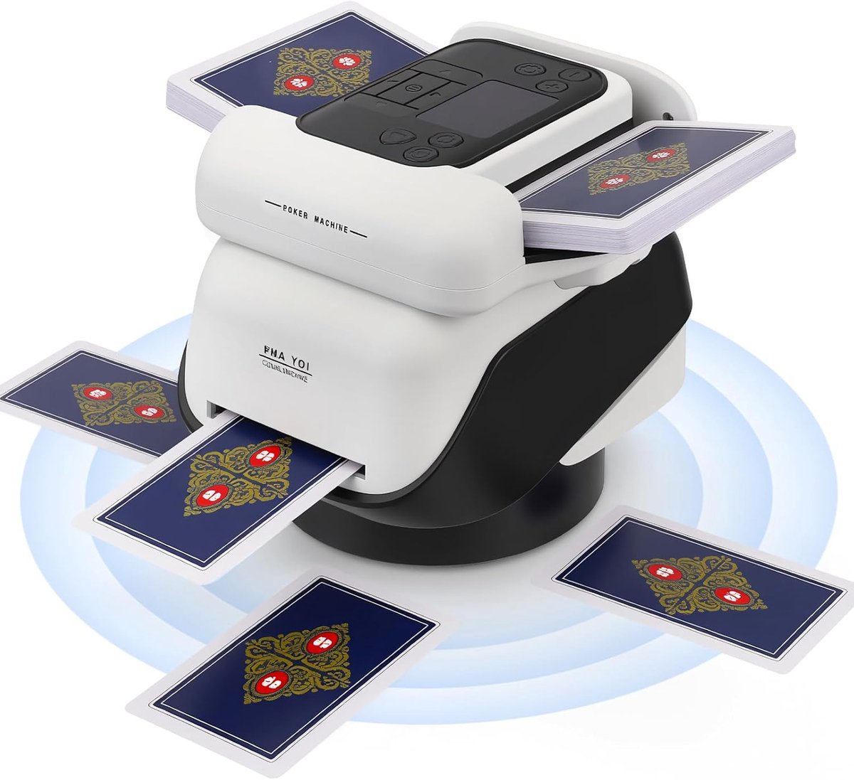 SnelShoppen - 2-in-1 Automatische Kaartenroerder en Dispenser - Elektrische Mixmachine met 360° Rotatie - Oplaadbaar en Stil - Perfect voor Poker, Uno