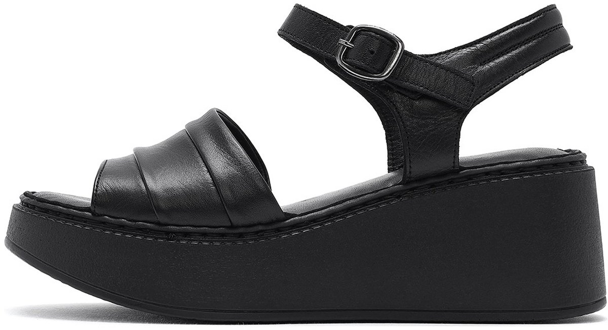 DERIMOD Sandalen Met Sleehak Leren Wedge Sandalen