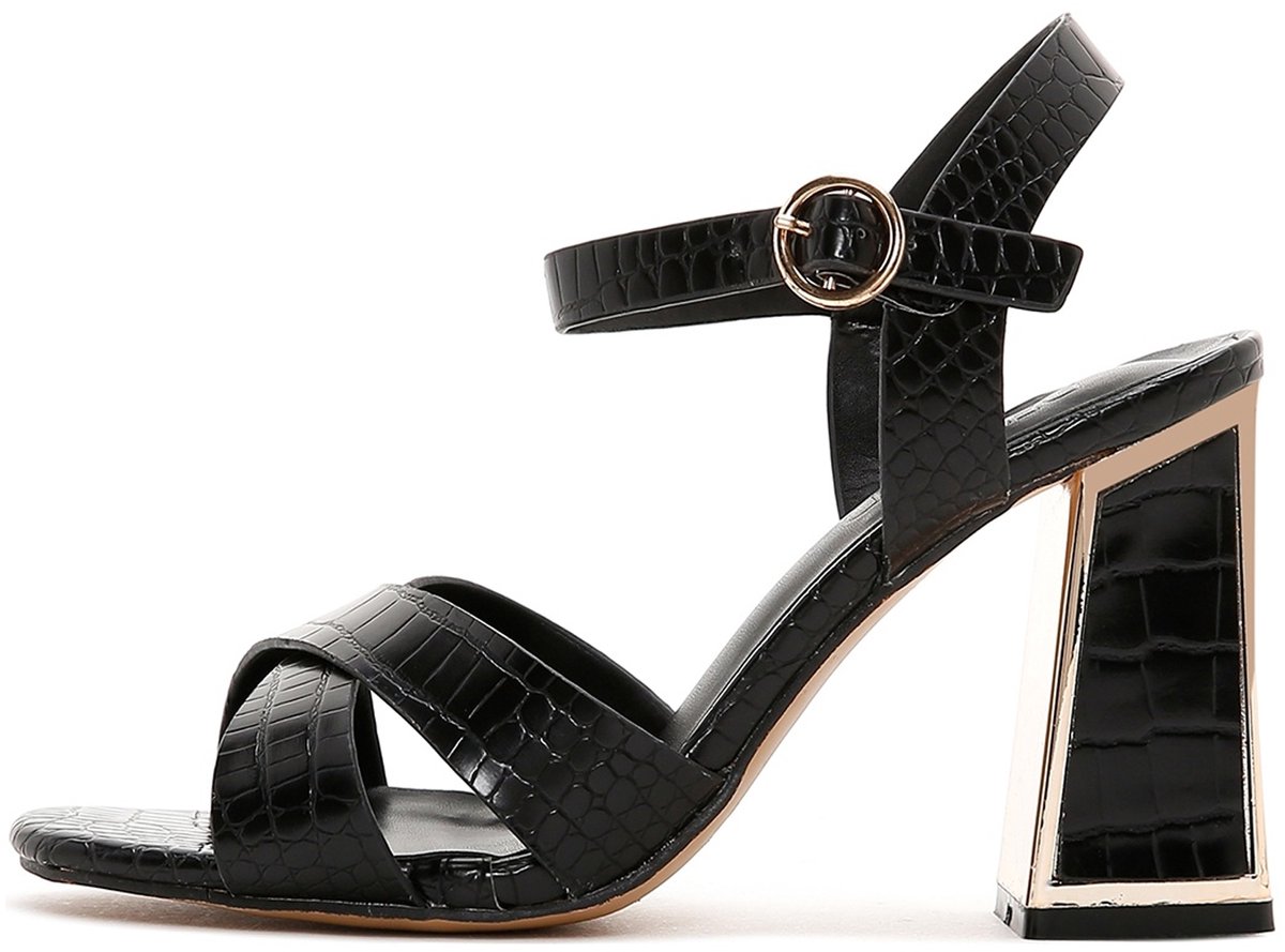 DERIMOD Sandalen Met Hoge Hak Imitation Leren High Heel Sandalen