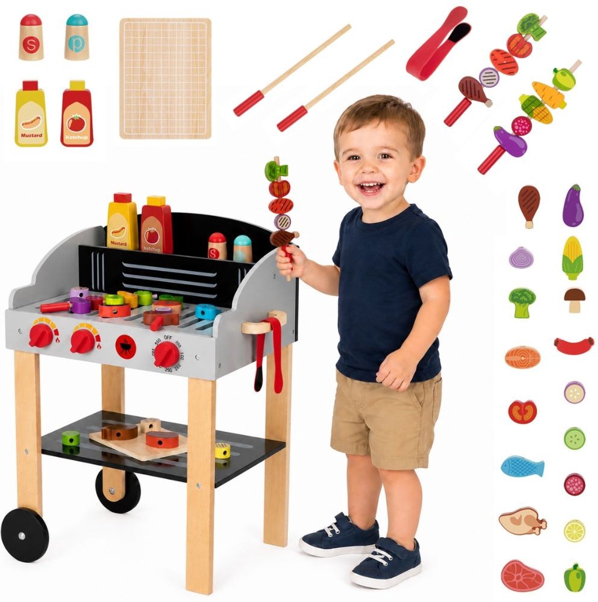 Woopie Groene Houten Grillspiesjes Groenten Accessoires 24 St. - UNI