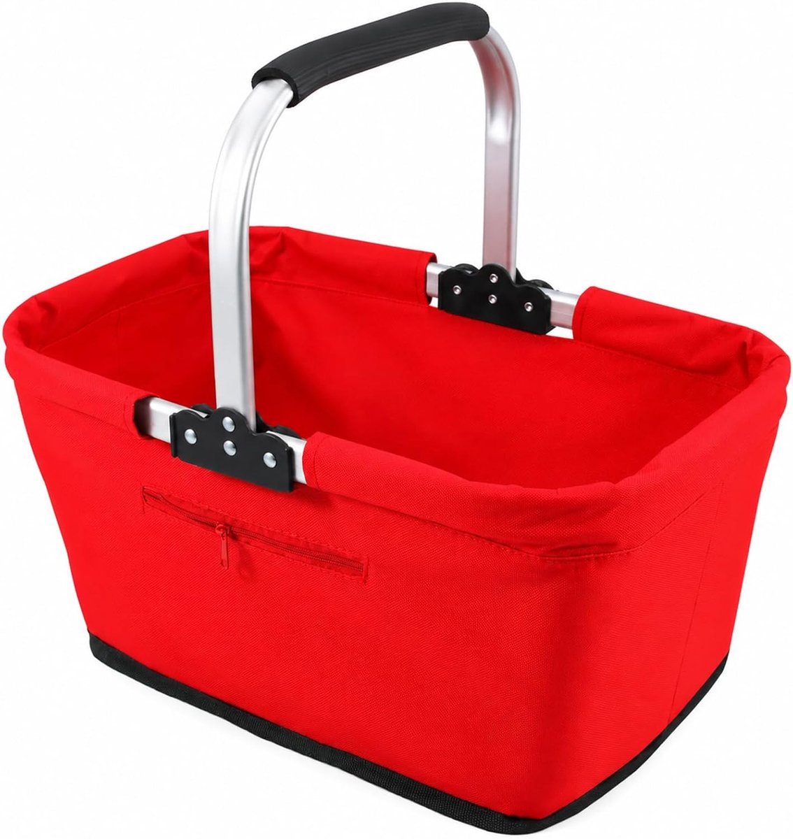 Thijox - Opvouwbare Boodschappenmand 26L Rood - Stevige Draagmand en Picknickmand voor Gezinnen - Ideaal voor Boodschappen, Reizen en Kamperen