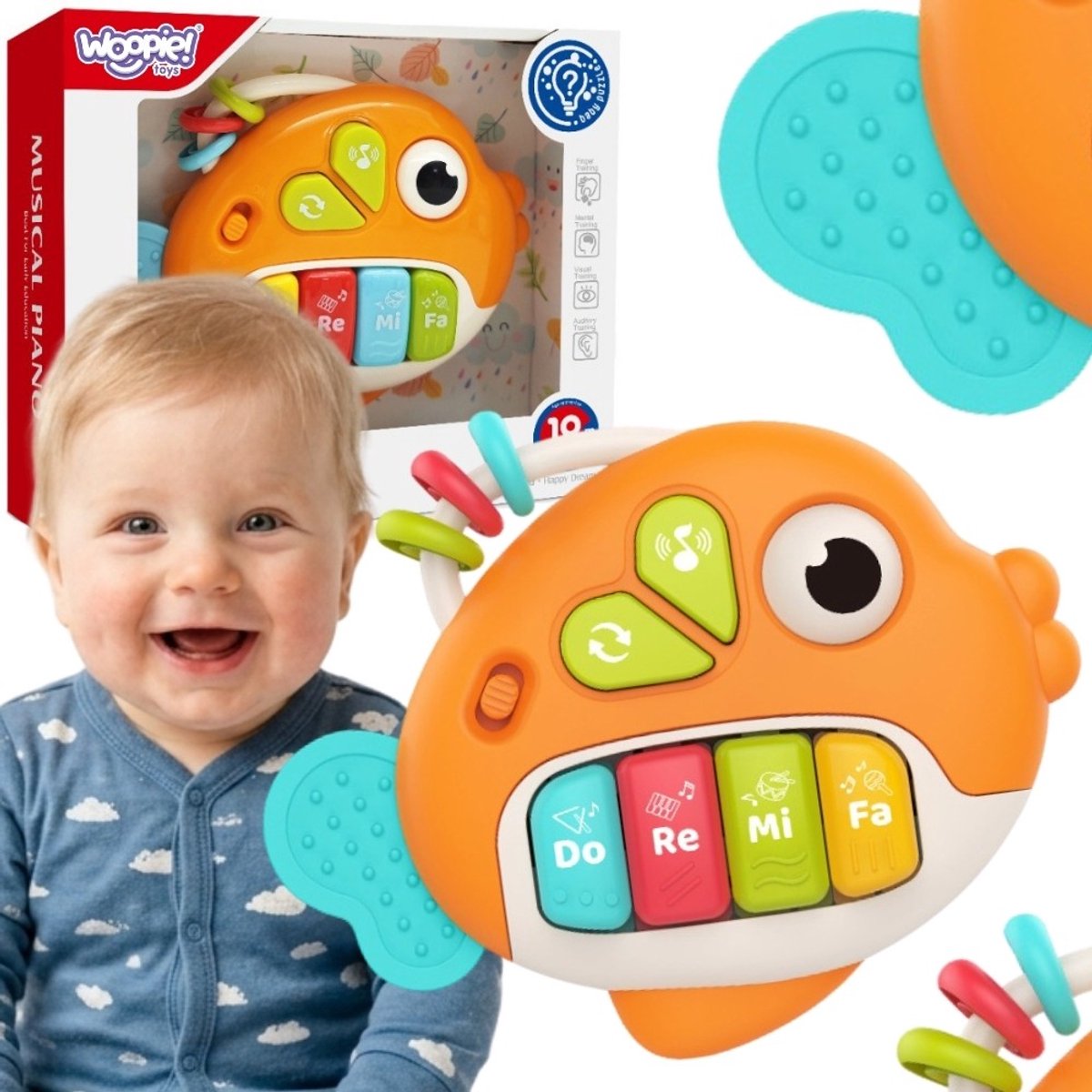 Woopie Baby Interactief Piano Visorgel Muziekgeluiden Licht 18m+