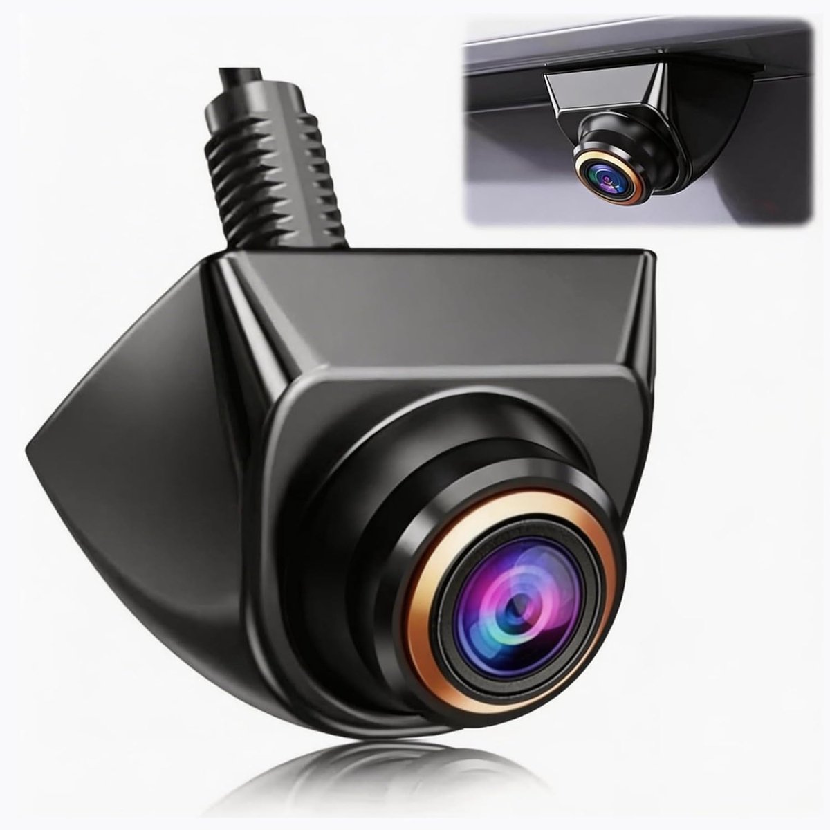 SnelShoppen - 1080P Achteruitrijcamera met Nachtzicht, 170° Hoek, 360° Rotatie, IP69 Waterdicht, LCD/TFT Compatibel, Voor 12V-24V Auto's, Inclusief 6M