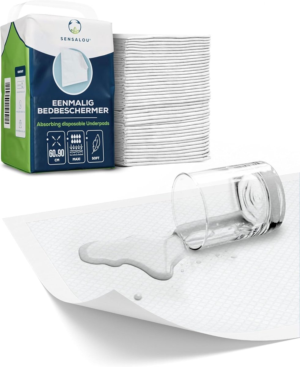 SnelShoppen - Incontinentie Pads 60 x 90 cm - 50 Stuks - Waterdicht en Absorberend - Voor Senioren, Kinderen en Huisdieren - Dagelijkse Bescherming en