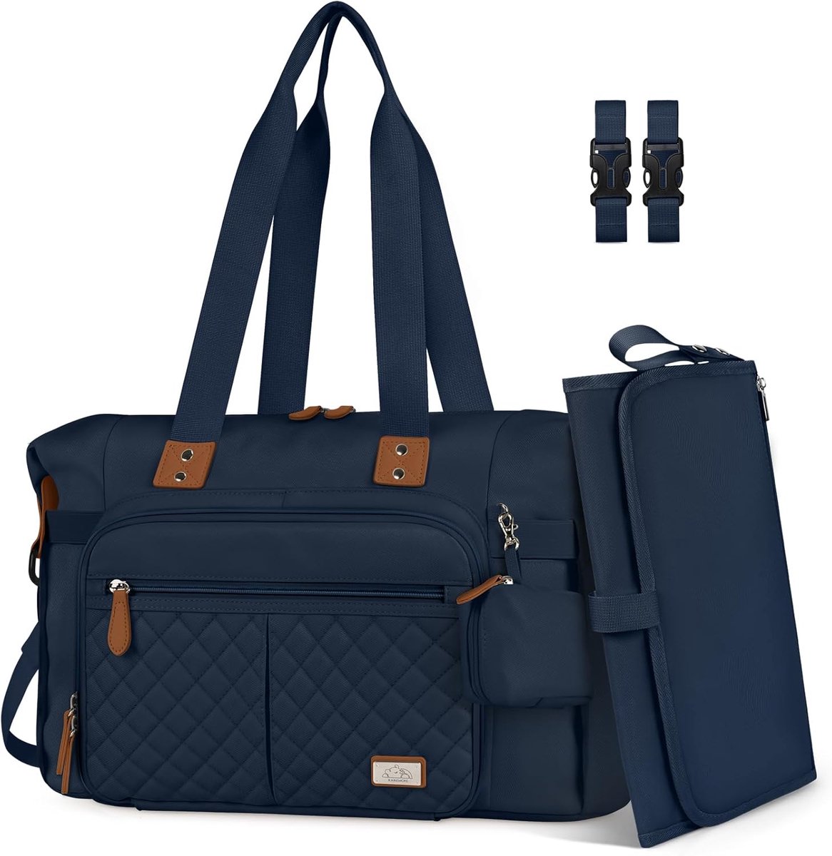 SnelShoppen - Diaper Bag Tote Bag - Luxe Luiertas, Ruim, Waterdicht, Multifunctioneel, Zwart, Ideaal voor Moeders en Vaderm, Perfect voor Dagelijkse G