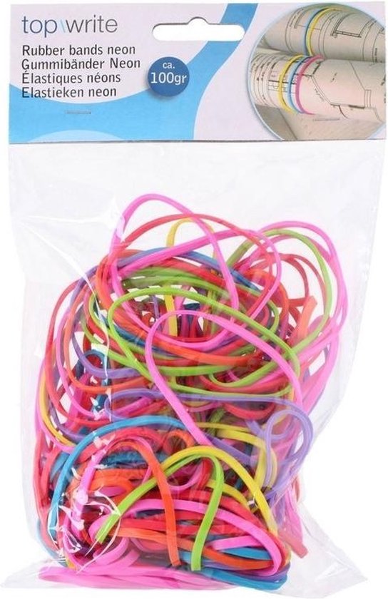 Rond en rond hoofdonderwijzer Onafhankelijkheid Dunne elastiekjes in neon kleuren 130 stuks | bol.com