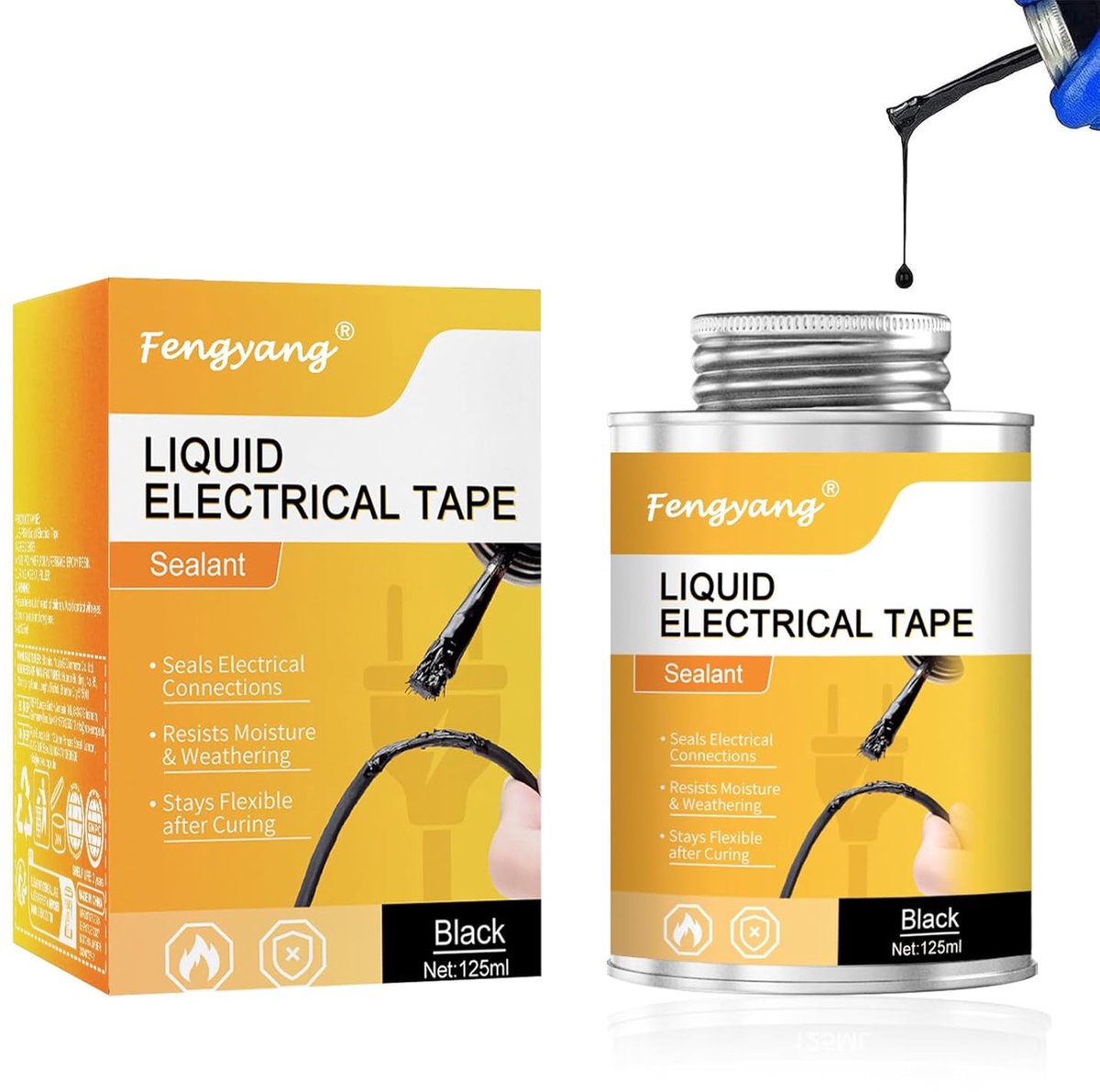 SnelShoppen - Liquid Electrical Tape - Zwarte Vloeibare Isolatietape - Corrosiebestendig, Perfect voor Elektrische Isolatie en Afsluiting - 120ml