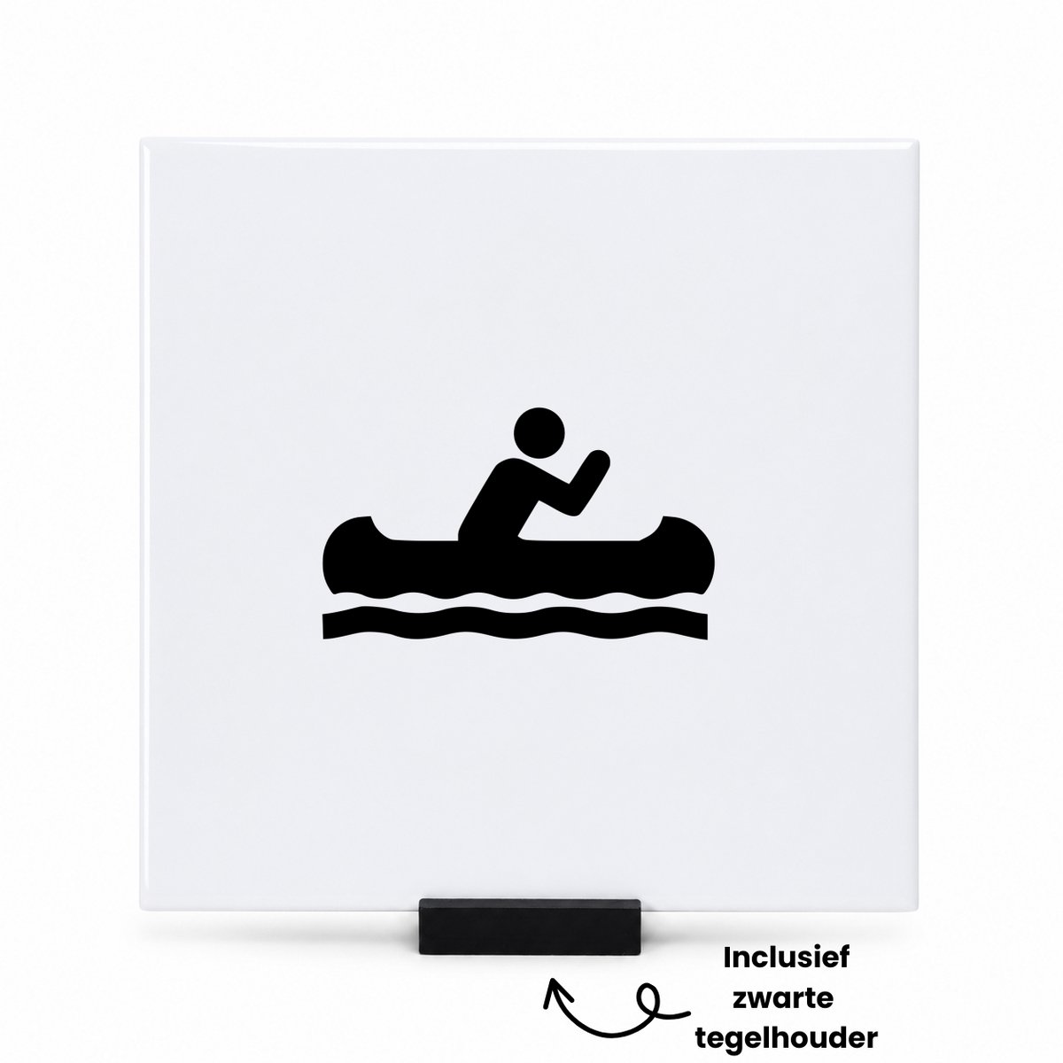 Hacebo Roeien tegeltje met tegelhouder - Roeien - Beste roeiers - tegeltjes met tekst - Sport - peddelen - cadeau - hobby - spreuktegels - 15x15 CM Wit
