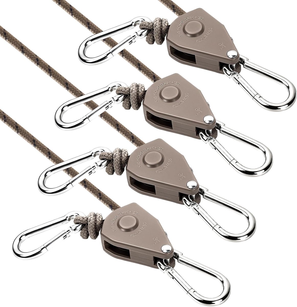 SnelShoppen - 4 m Reflecterende Touw met Spanner, 4 Stuks Tent Touwen voor Camping, Tension Ropes voor Zonnezeil, Zwart, Tenten Accessoires, Eenvoudig