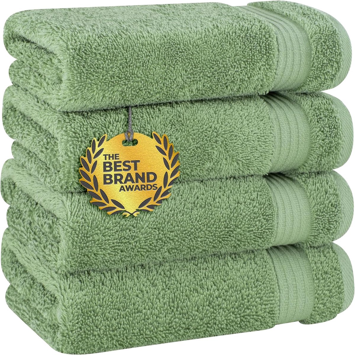SnelShoppen - Luxe Badhanddoeken Set 6 Stuks 100% Turks Katoen 40x71 cm, Zachte Absorberende Gezichtsdoeken, Sage Groen - Perfect voor Badkamer, Gastg