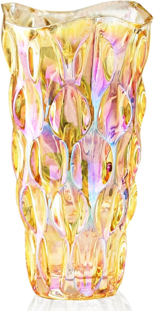 SnelShoppen - 9.5 inch Shatterproof Glas Vaas voor Bloemen - Kleurige Vintage Vazen - Grote Vazen voor Rozen, Tulpen en Bloemenboeketten - Perfecte De