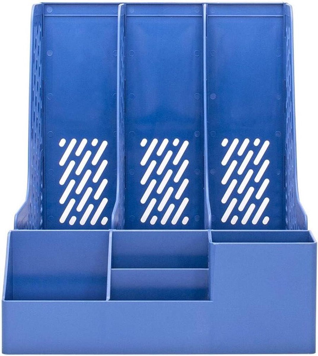 Bestandshouder Bureau-organizer - Tijdschriftenmap Boekenrek - Kantoor Archiveren - Stabiele Structuur - 305 x 126 x 10 inch - Blauw
