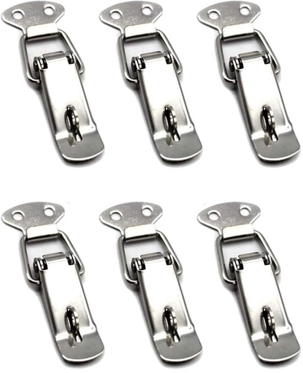 Wisselklemmen Set - Sluitingen Klemmen - Kasten Beveiligen - Roestvrij Staal - 6 Stuks 58mm - Zilver