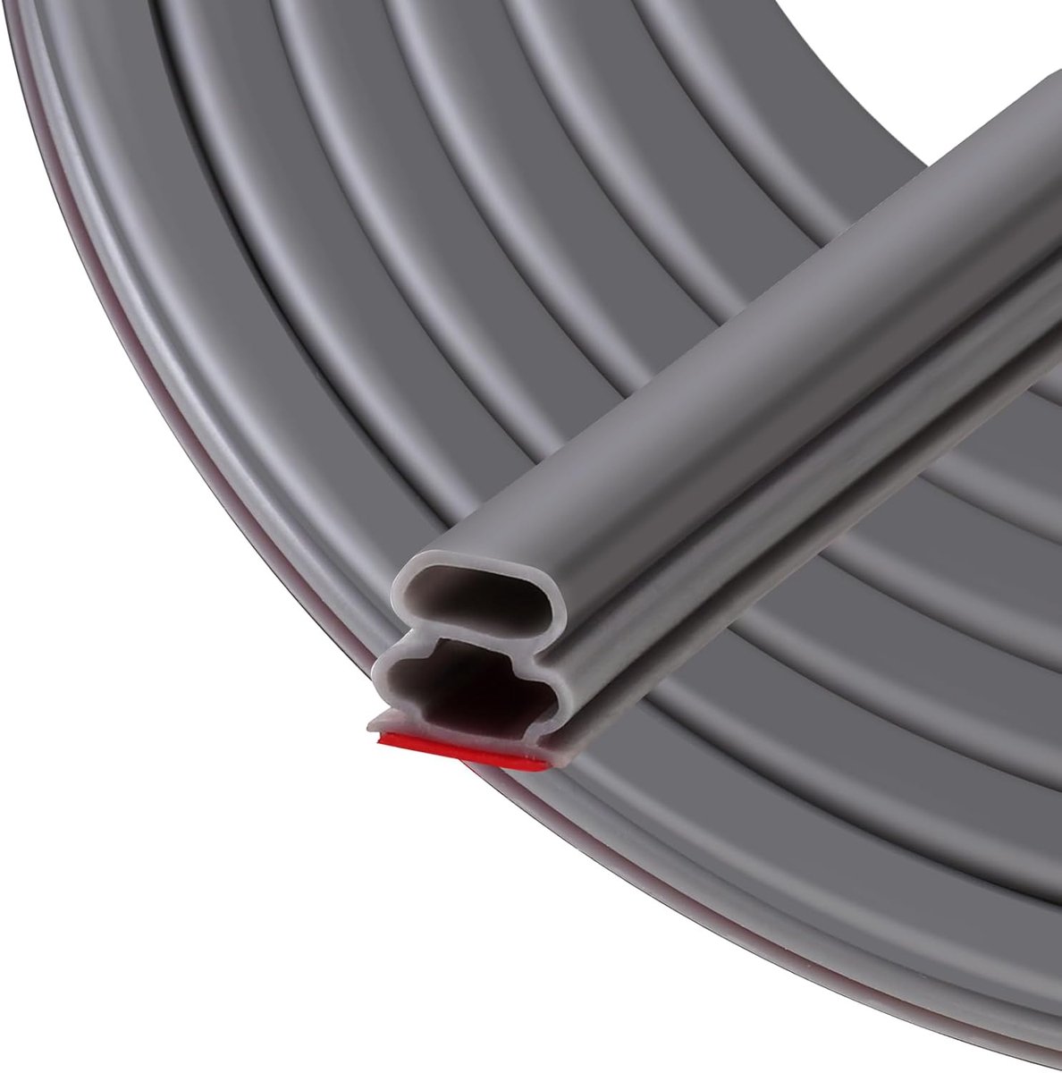 SnelShoppen - Deurafdichting Zelfklevend 10 mm x 10 mm - Geluidsdicht, Waterdicht, Stofdicht - Rubber Afdichtstrip 6 m Grijs voor Deuren en Ramen