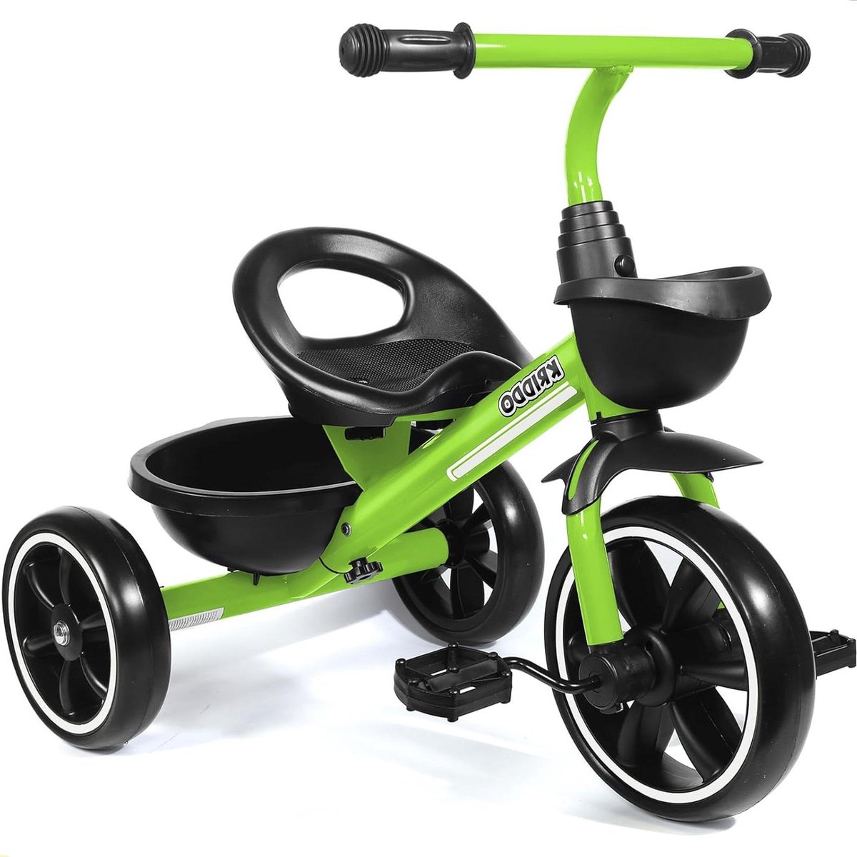 Kinder driewieler - Peuter fiets - Buiten spelen - Verstevigd driehoek design - 55 cm hoog - Groen