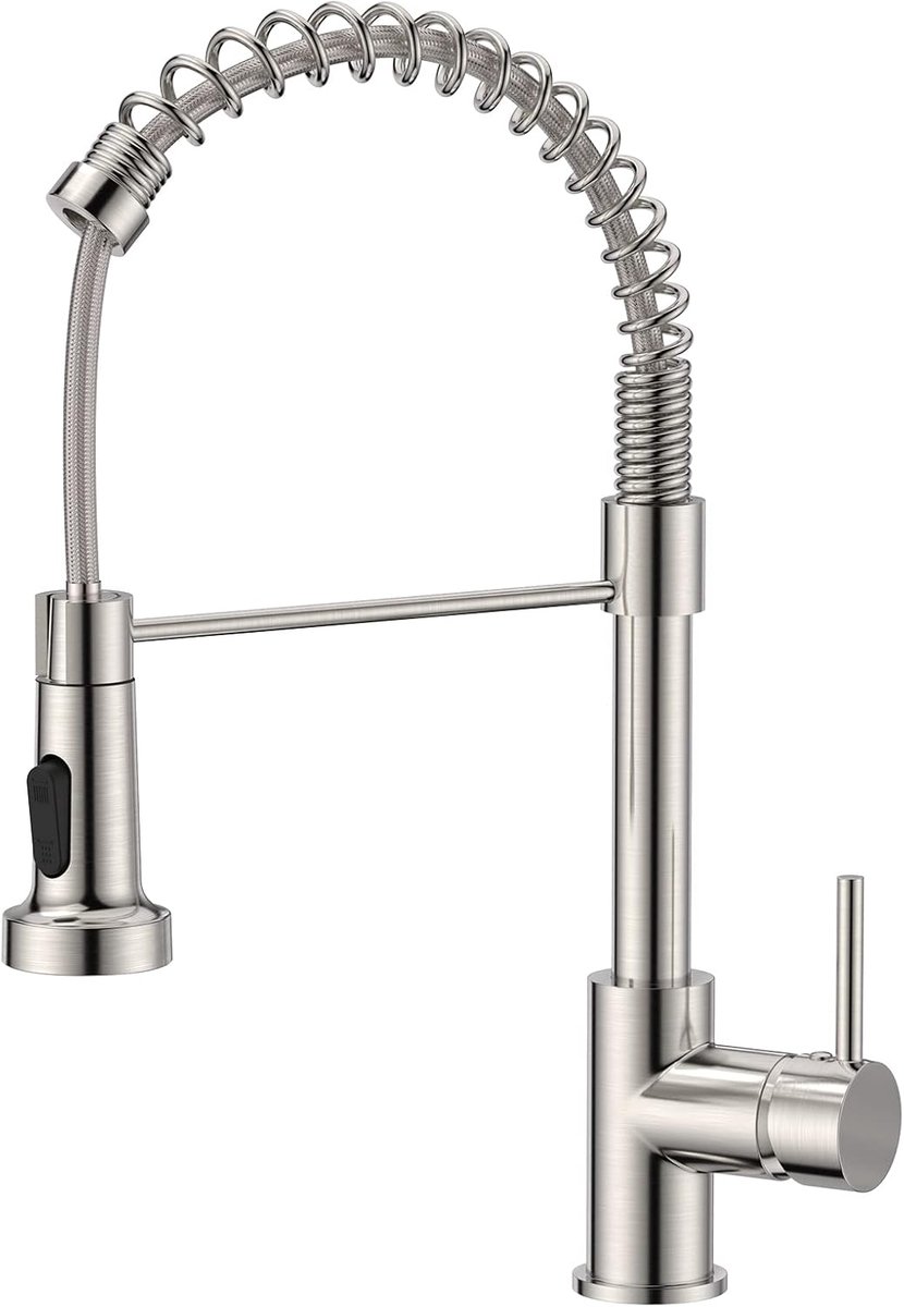 SnelShoppen - Keuken Mengkraan met Handdouche, Hoge Druk, 360° Rotatable, 2 Waterstralen, Hoog Arc Design van RVS voor Keuken gebruik