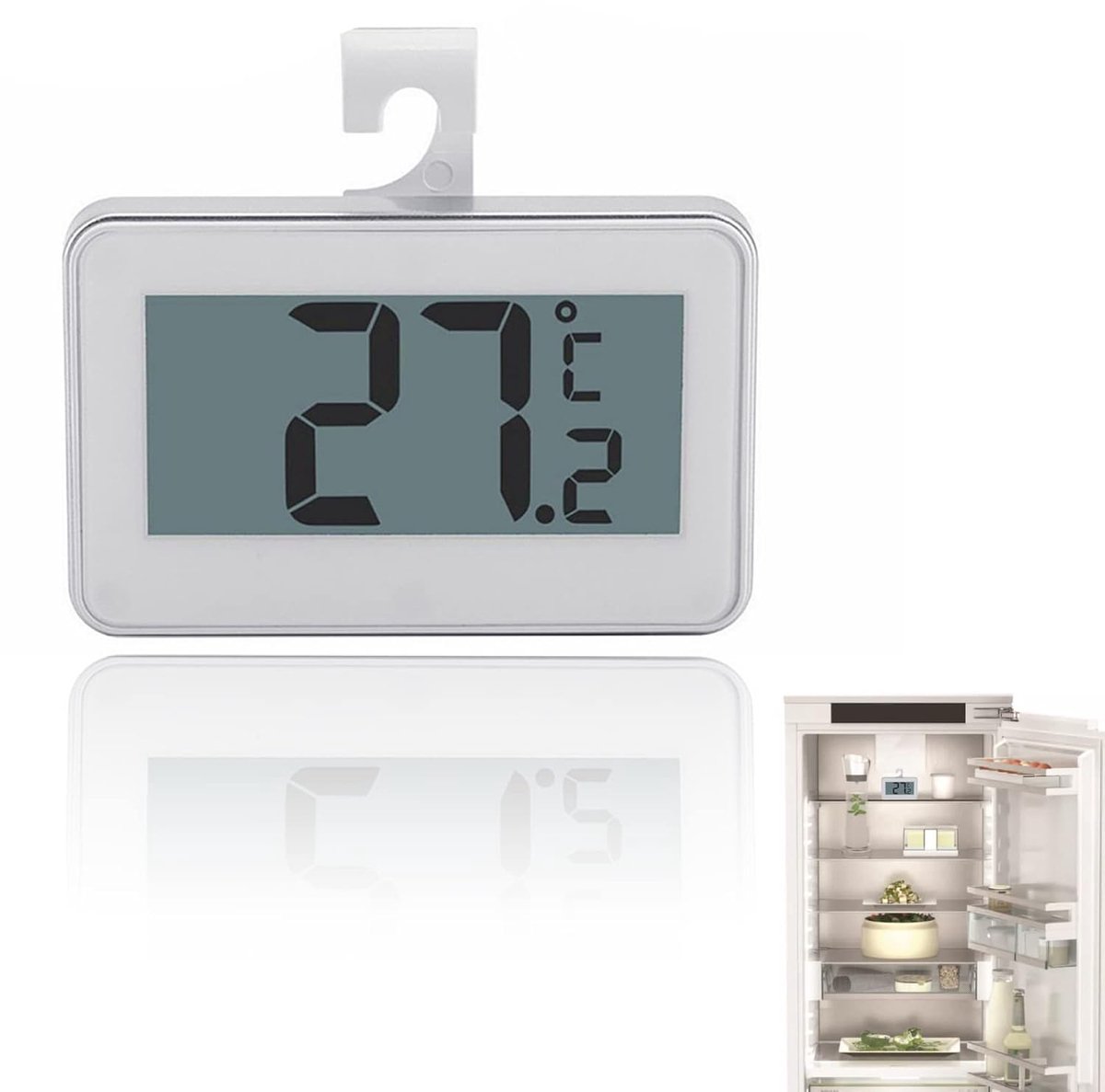 Digitale Koelkastthermometer met LCD-Display en Haak voor Binnen en Buiten