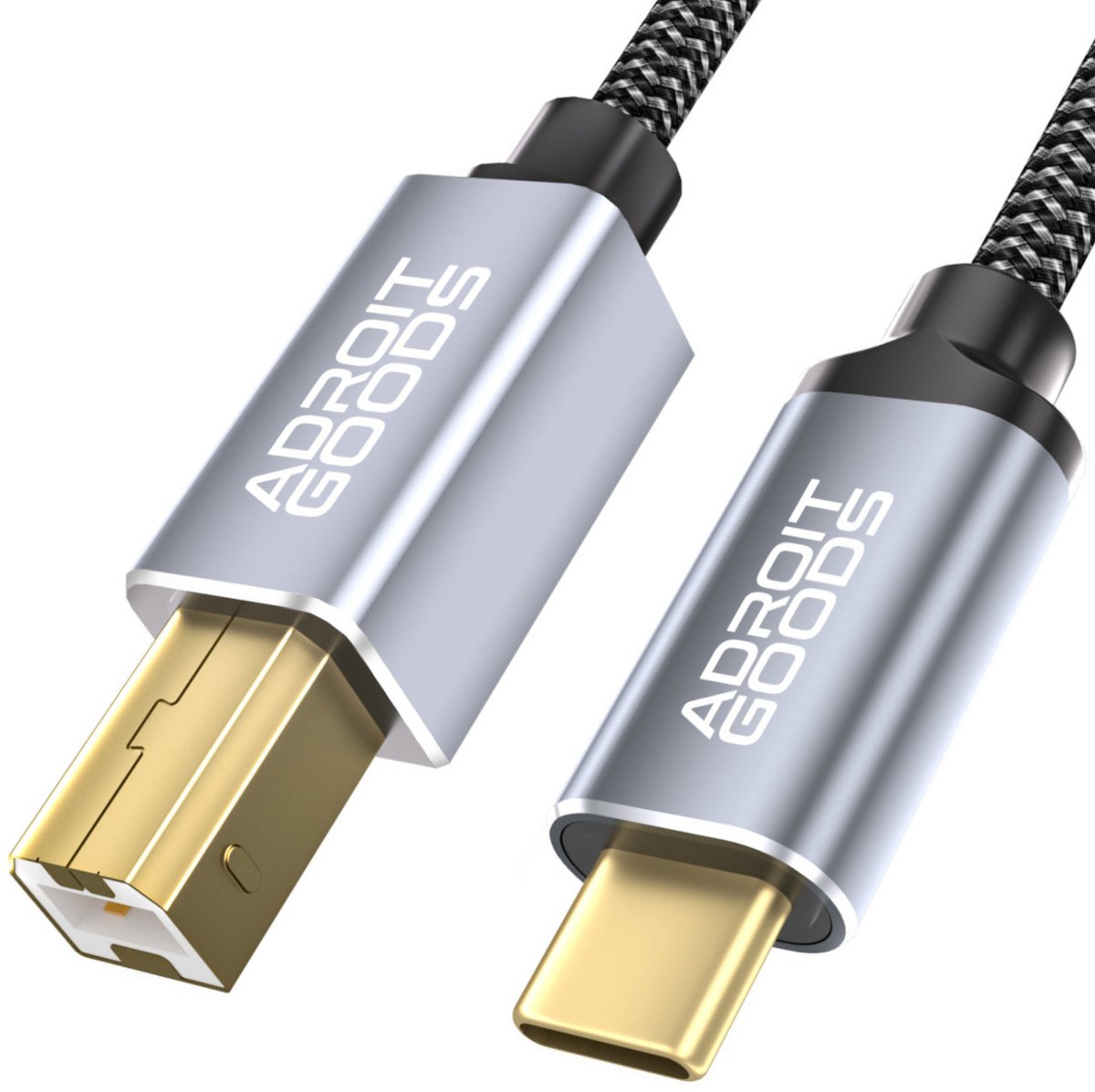 AdroitGoods USB-C naar USB-B Printerkabel - Snelle Data Overdracht Kabel Voor Printer Scanner MIDI Compatibel met Windows MacBook Laptop USB Type C - 1.5 m