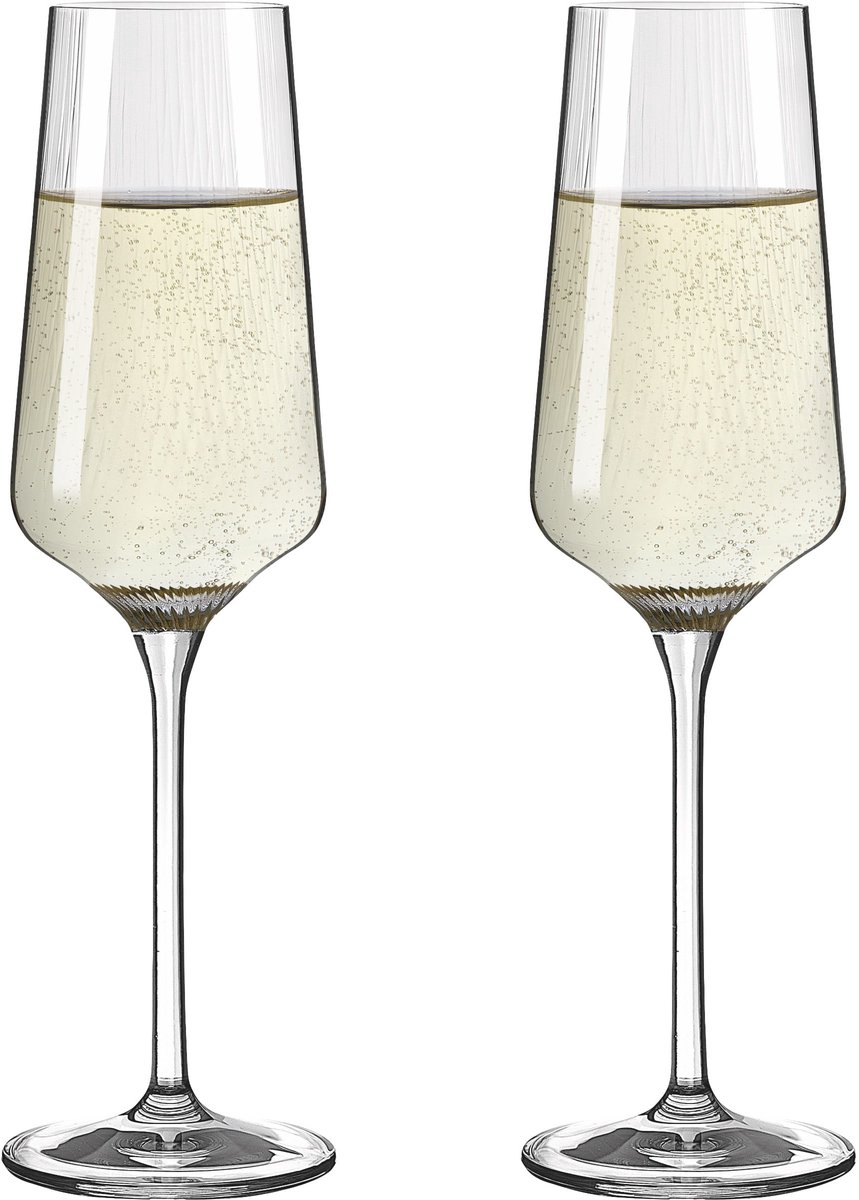 Ritzenhoff Champagne Glazen - 2 Stuks - Geribbeld Kristalglas - 230 ml - Champagne & Prosecco Glazen - Champagne Flutes