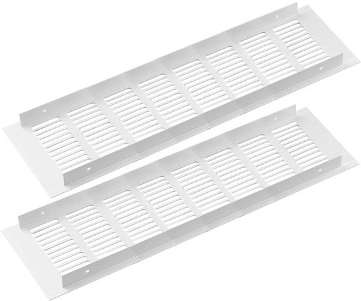 Ventilatie Roosters - Roosters Set - Luchtcirculatie Verbeteren - Aluminium Legering - 100mm x 350mm - Wit