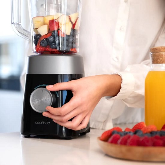 Blender - Krachtige Blender met Instelbare Snelheid - Glazen Kan - RVS Messen - Zwart/Zilver van Blender — afbeelding 5