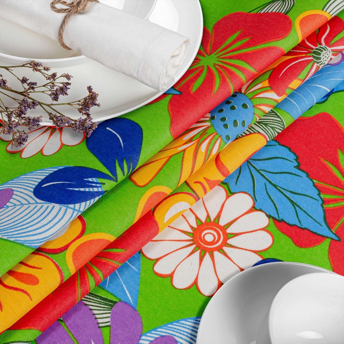 ANRO Tafelkleed afwasbaar Kleurrijke bloemen 100x140 cm tuintafelkleed - ShopVlot