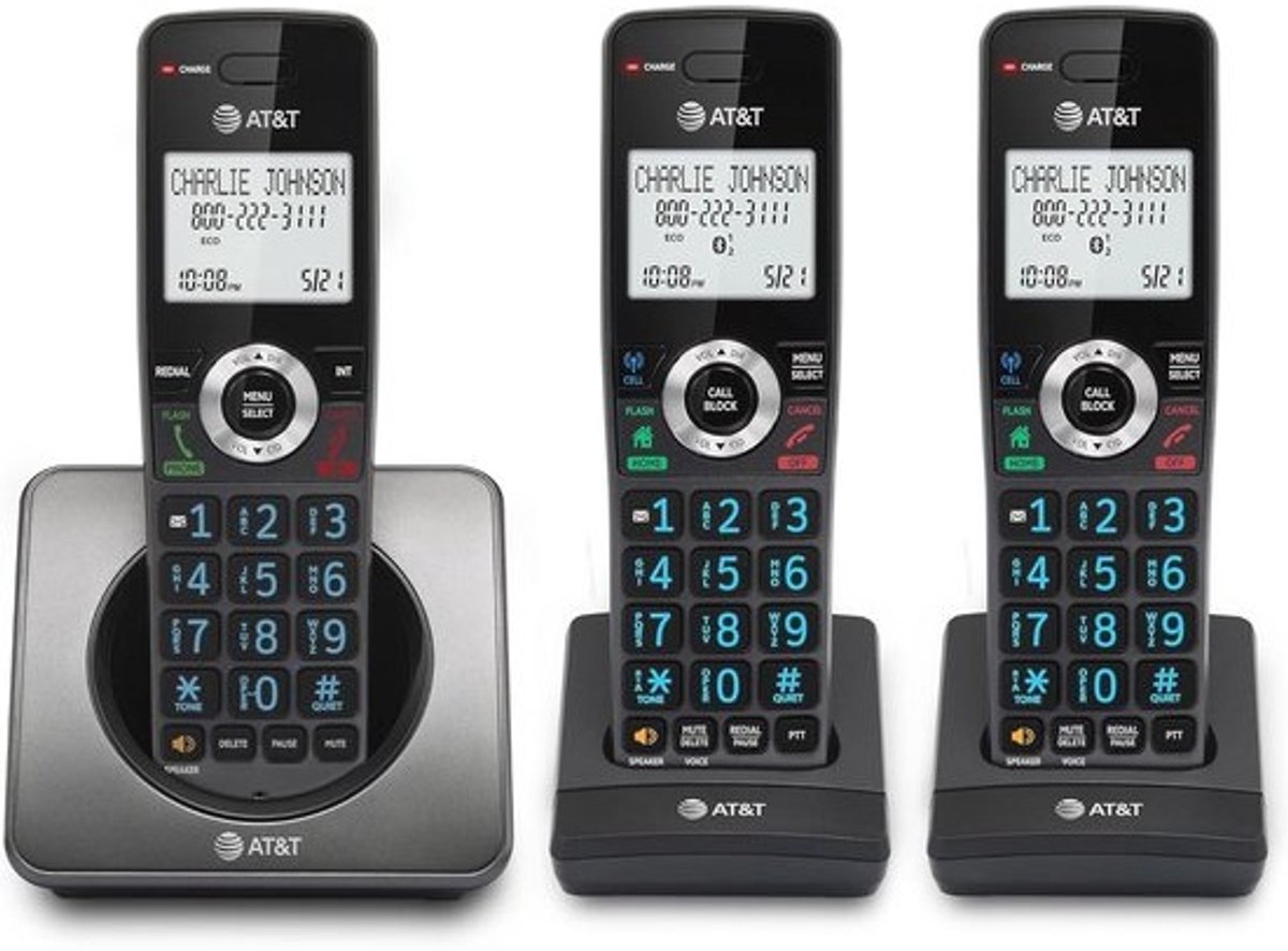 DECT 6.0 Draadloos Thuistelefoon Set met 3 Hoofdtelefoons - Oproepblok en Beller-ID