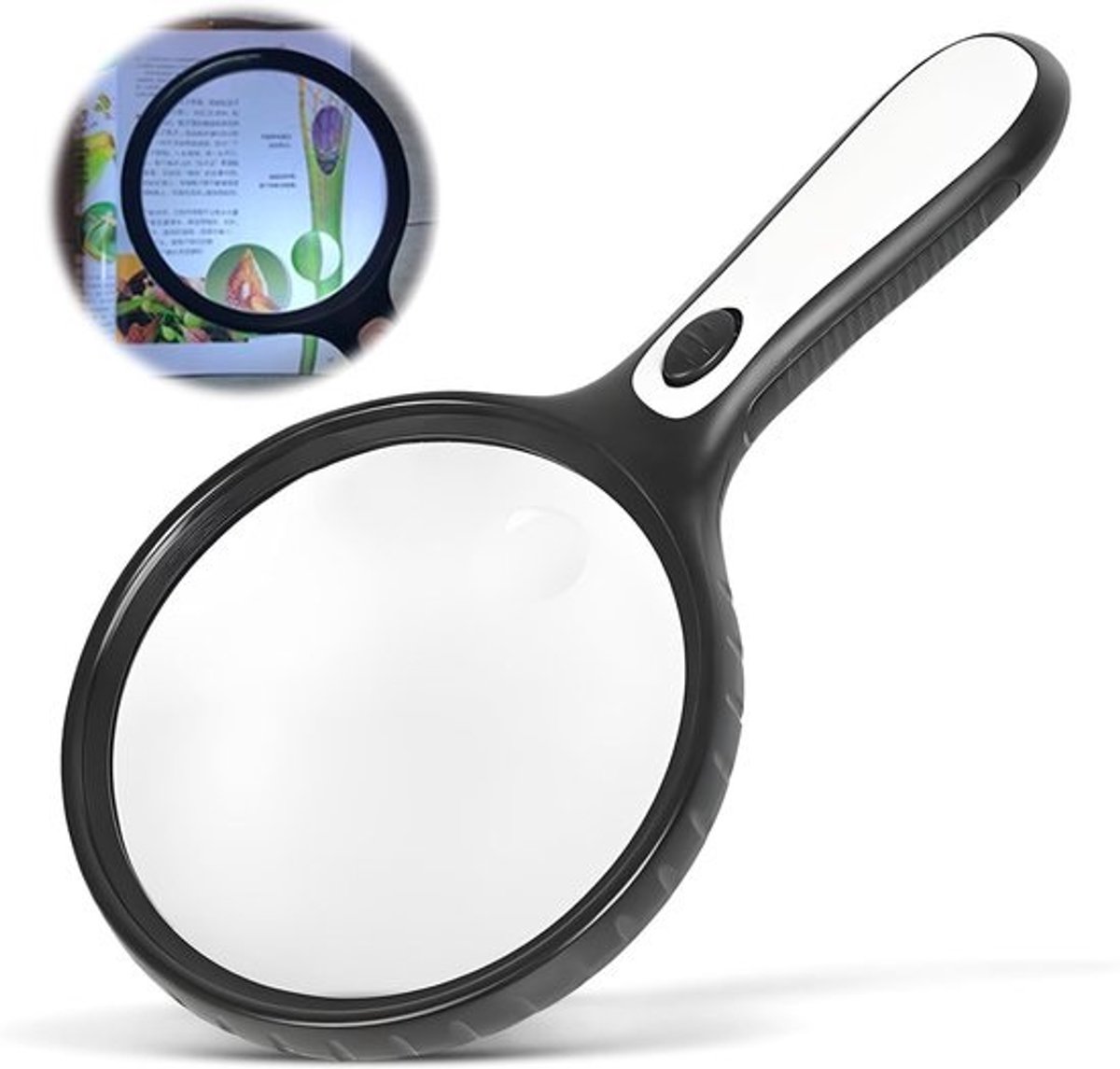 Vergrootglas met licht - Leesloep verlicht - Gedetailleerd lezen - 30x vergroting - 14.6 cm lens - Zwart