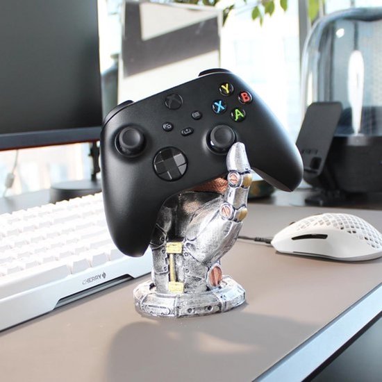 Futuristische Gaming Standaard voor Koptelefoon en Controller - Cyberpunk Robot Arm Desk Organizer — afbeelding 2
