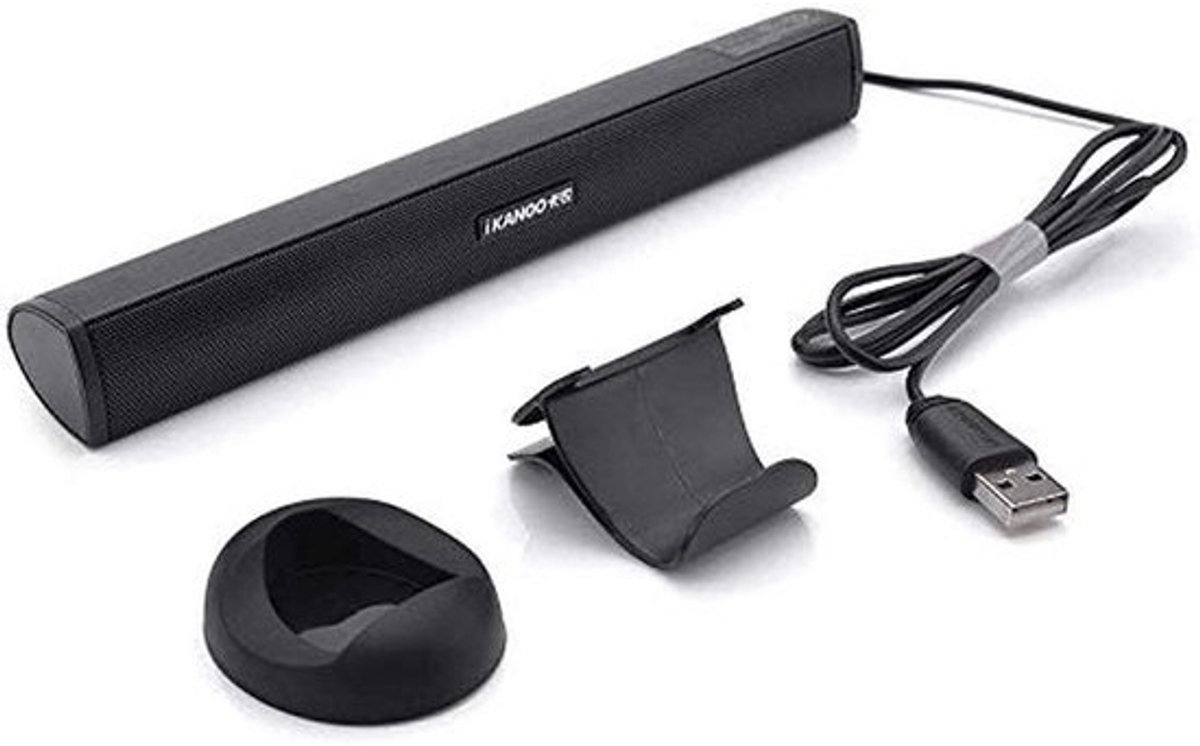 USB Mini Luidsprekers voor Computer - Compacte Soundbar met Staande en Clip-on Bevestiging - Ideaal voor Desktop en Laptop