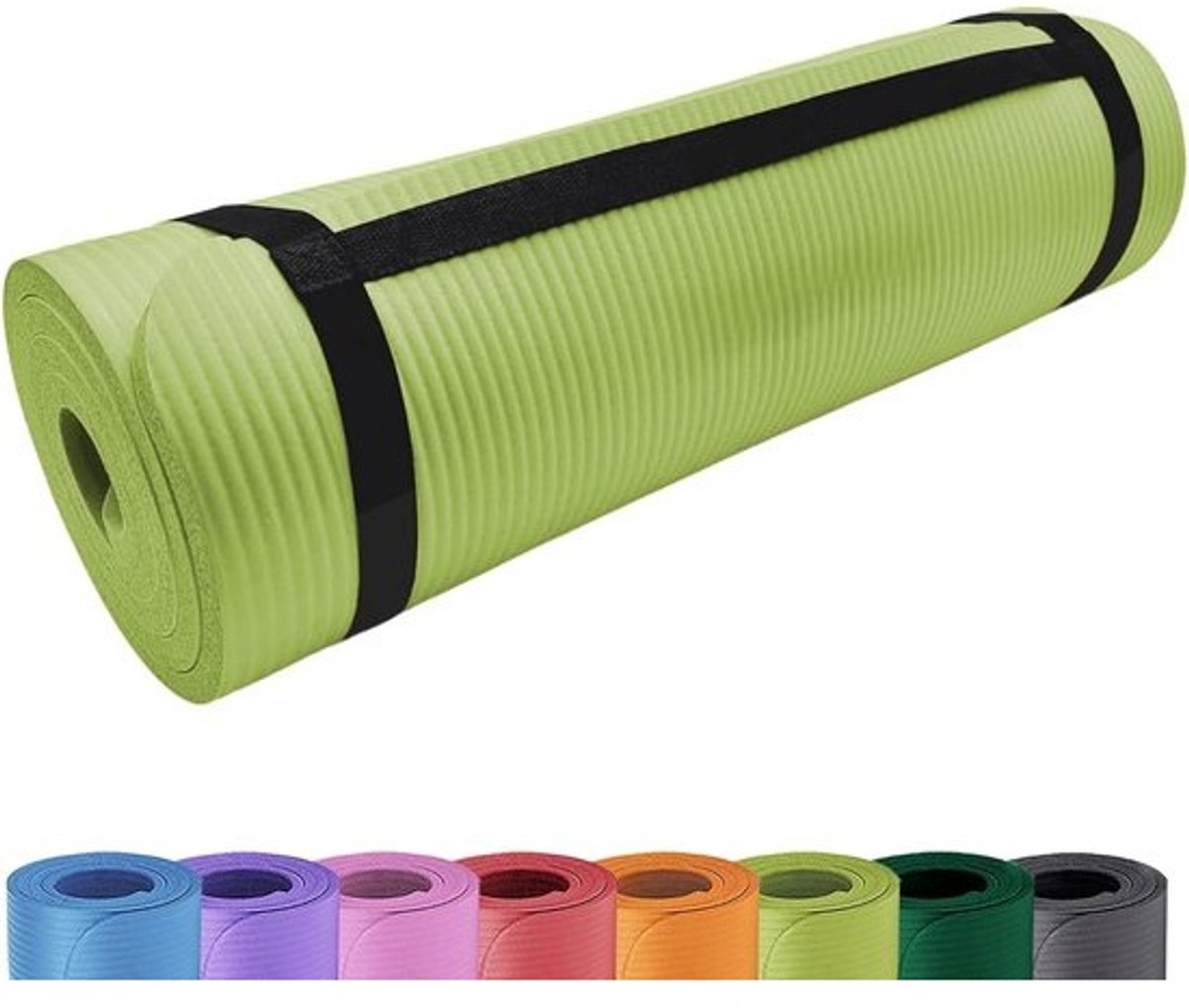 Antislip yogamat 15 mm - Extra dikke gymnastiekmat voor yoga, pilates en camping - 180 x 60,5 cm