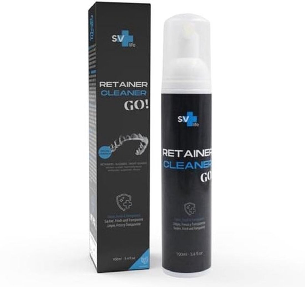 Reinigingsschuim voor Transparante Beugels en Retainers | 2-in-1 Formule met Actief Zuurstof & Antibacterieel