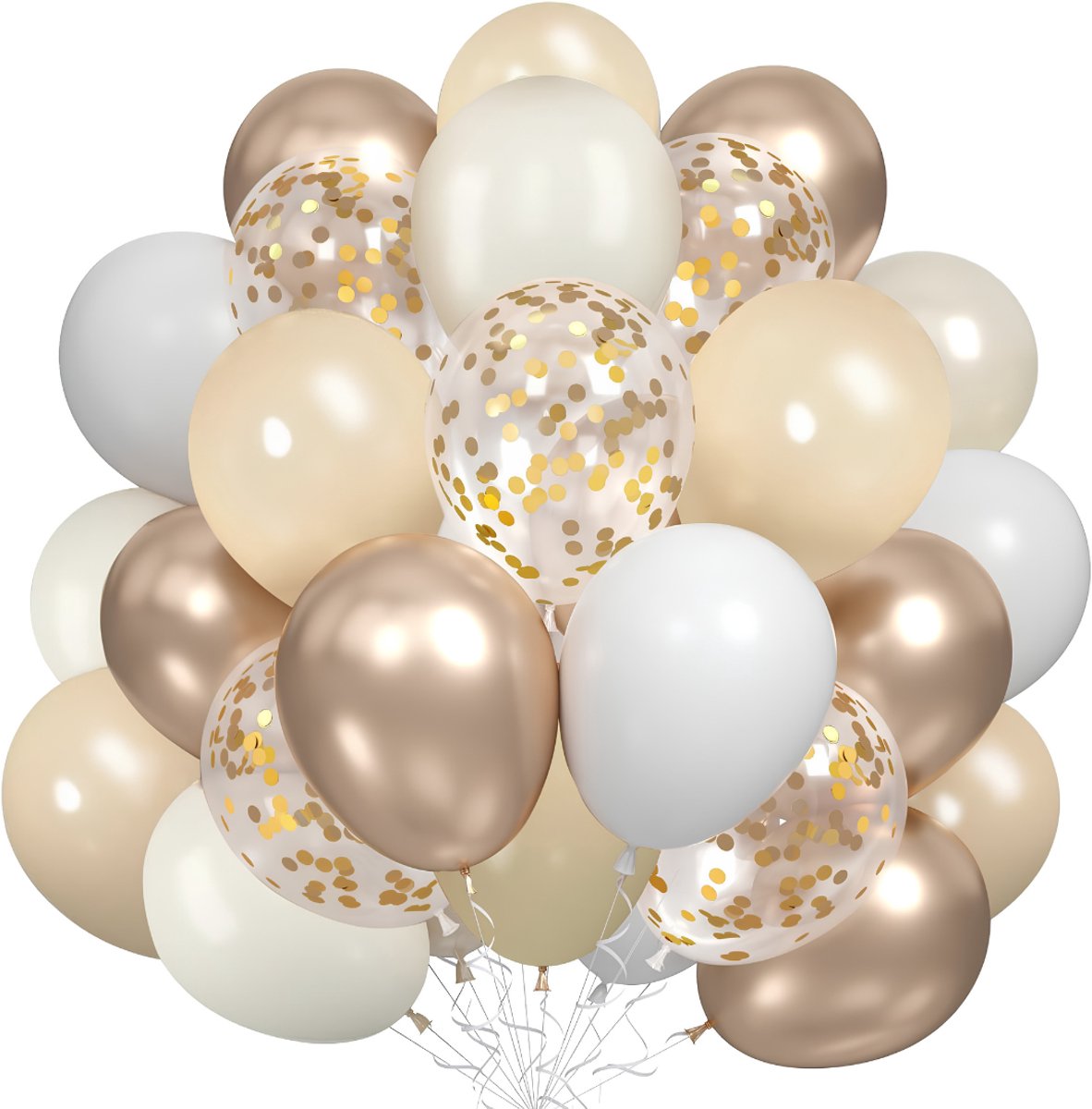 KIRA® Ballonnen Set - Feestelijke Decoratie Set - Helium Ballonnen - Champagnegoud - 23cm x 17cm x 2cm