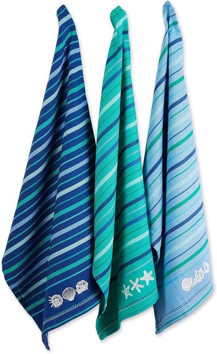 Keukendoek Set Katoen Blauwe Zee 18x28 - Trendy en Hoogwaardige Keukenaccessoires