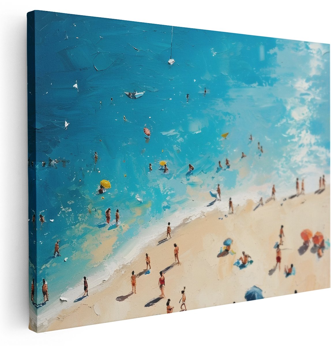 Artaza Canvas Schilderij Zee - 160x120 cm - Groot - Wanddecoratie Strand Landschap - Muurdecoratie Natuur - Decoratie Kustgezicht - Kamer Accessoires