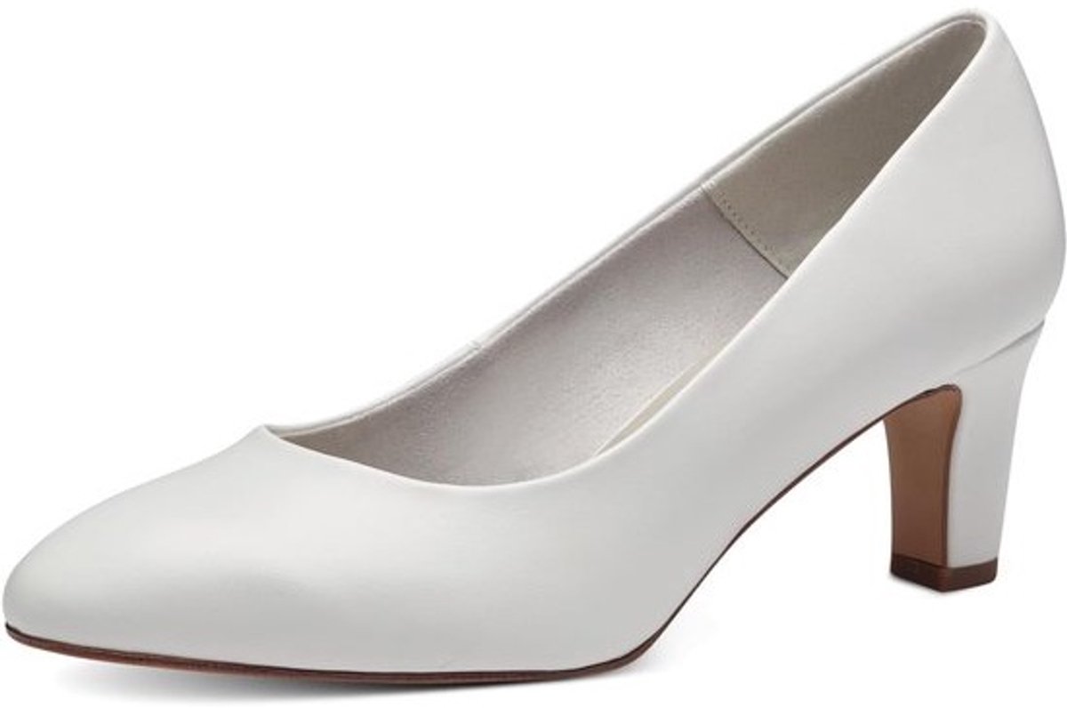 Vrouwen pomp schoen met wit oppervlak - stijlvolle elegante damesschoenen
