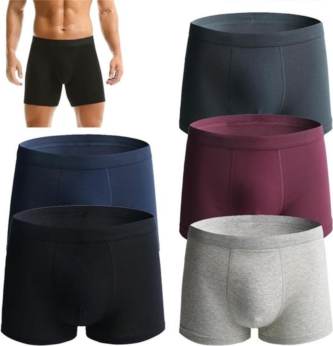 Set van 5 Heren Boxershorts - Ultra Absorberend en Herbruikbaar Ondergoed