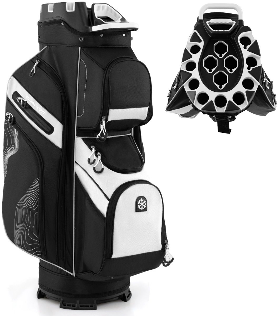 SureDeal® - Golf - Golfbag - Vakken - Draagriem - Regenhoes - Zakken Lichtgewicht Golfkar - 34x24 cm - Donkerbruin