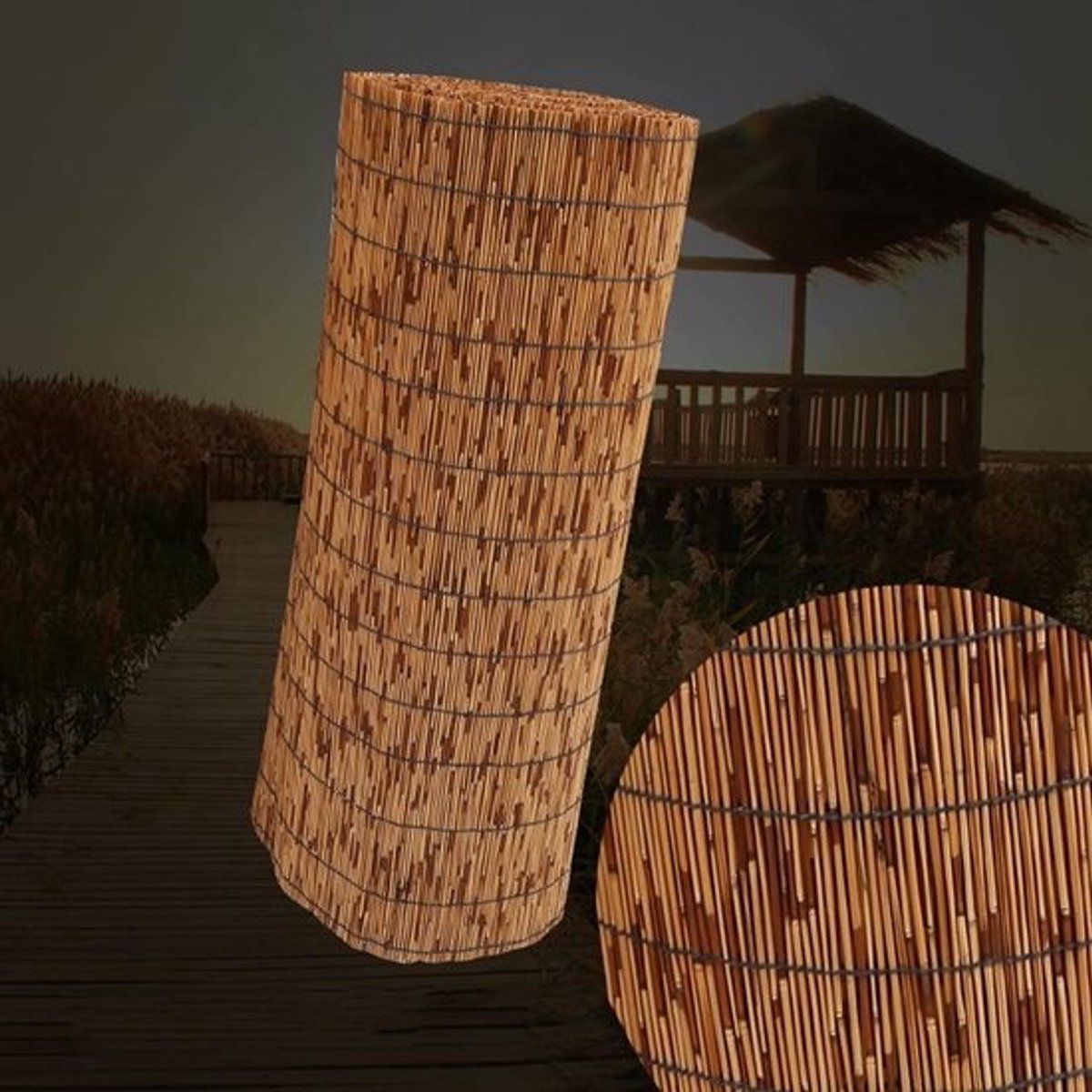 Bamboe Privacyhek - Buitenscherm Riet - Buiten Afschermen - Milieuvriendelijk Materiaal - Snijbaar Ontwerp - Bruin