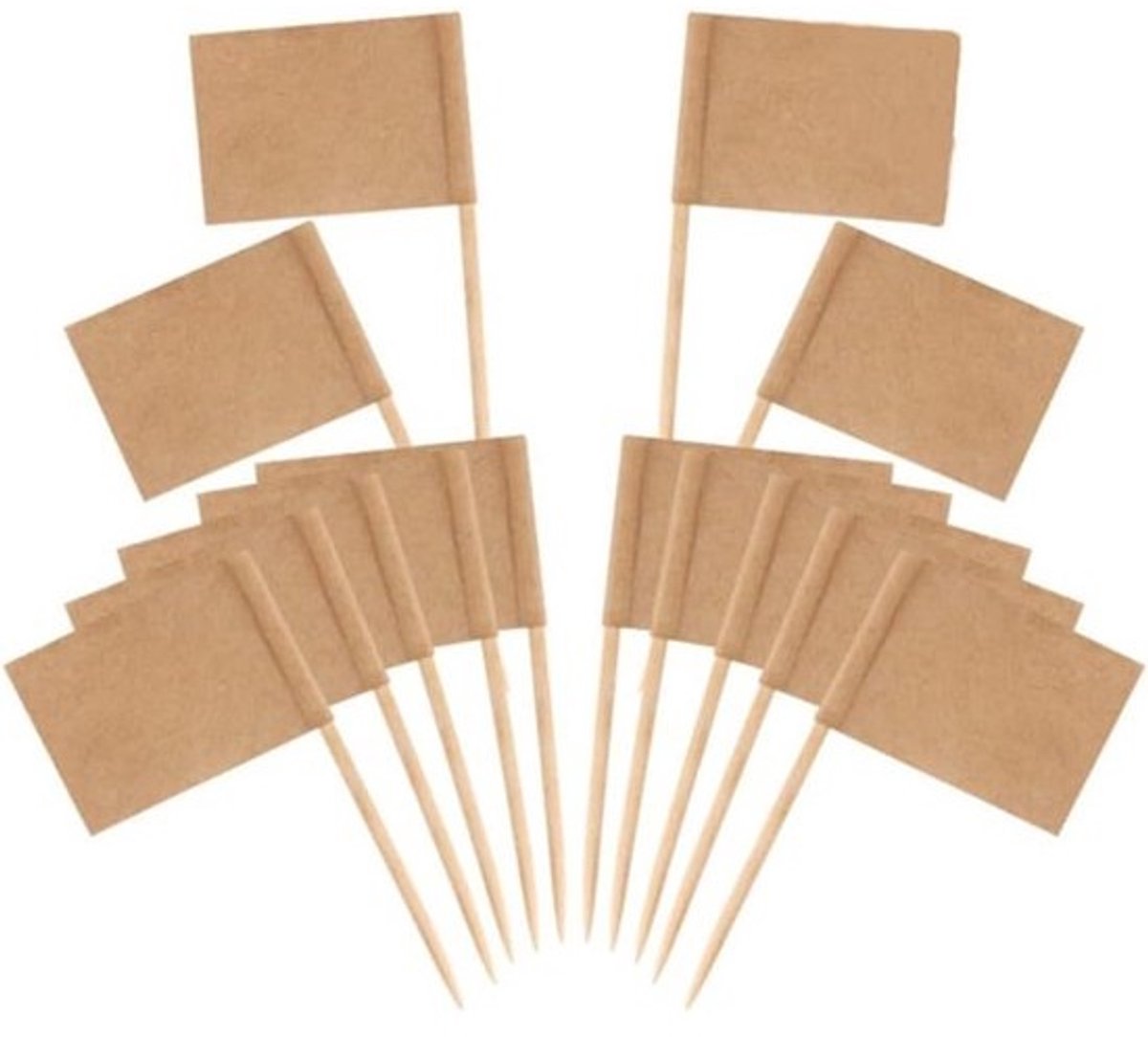 Tandenstoker Vlaggetjes 100 Stuks - Papier - 3.5 x 6.5 cm - Voor Cupcake Topper Kaasetiketten Fruit en Buffet Decoratie