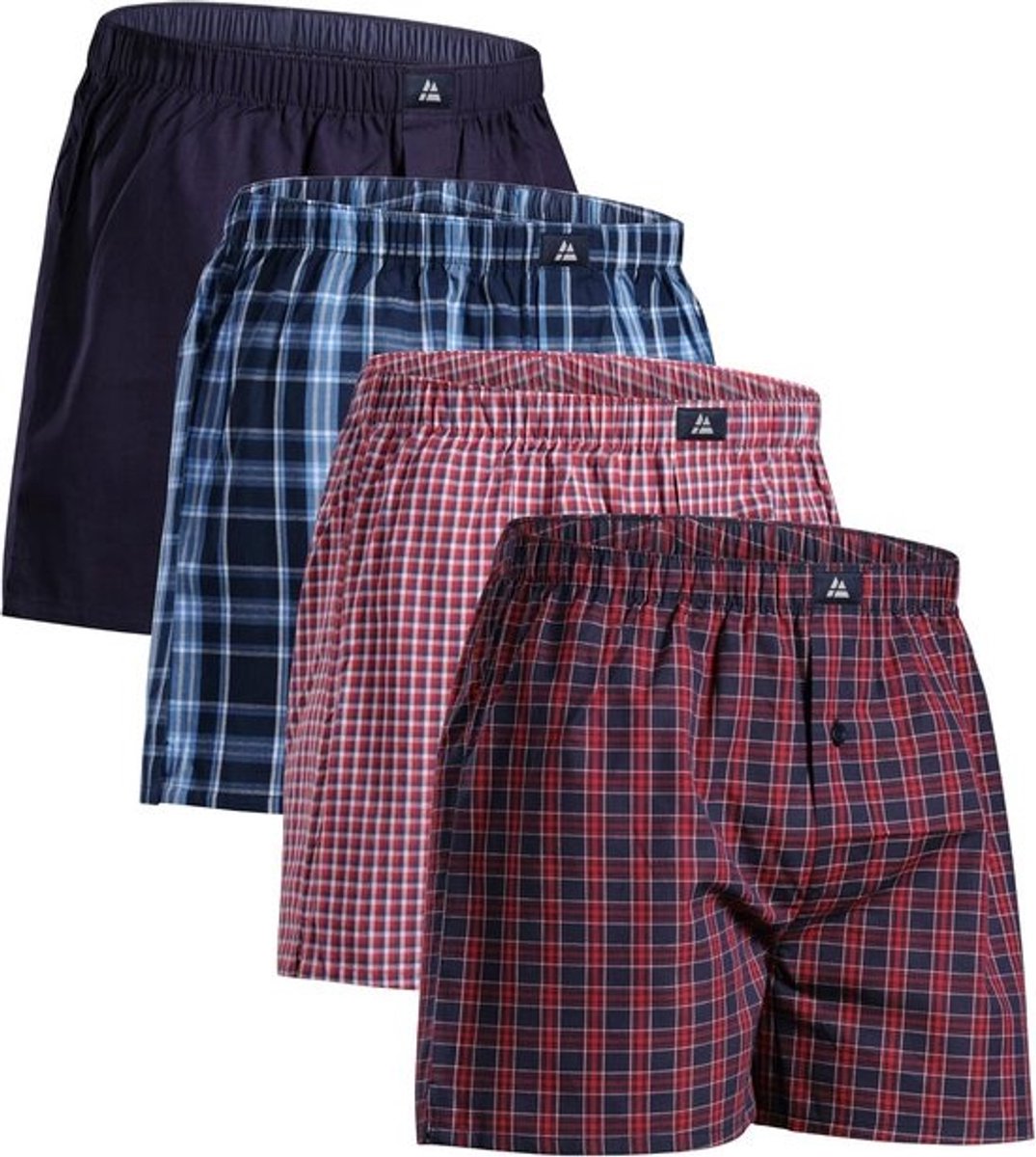 Geweven boxershorts losse pasvorm biologisch katoen knoopsgulp