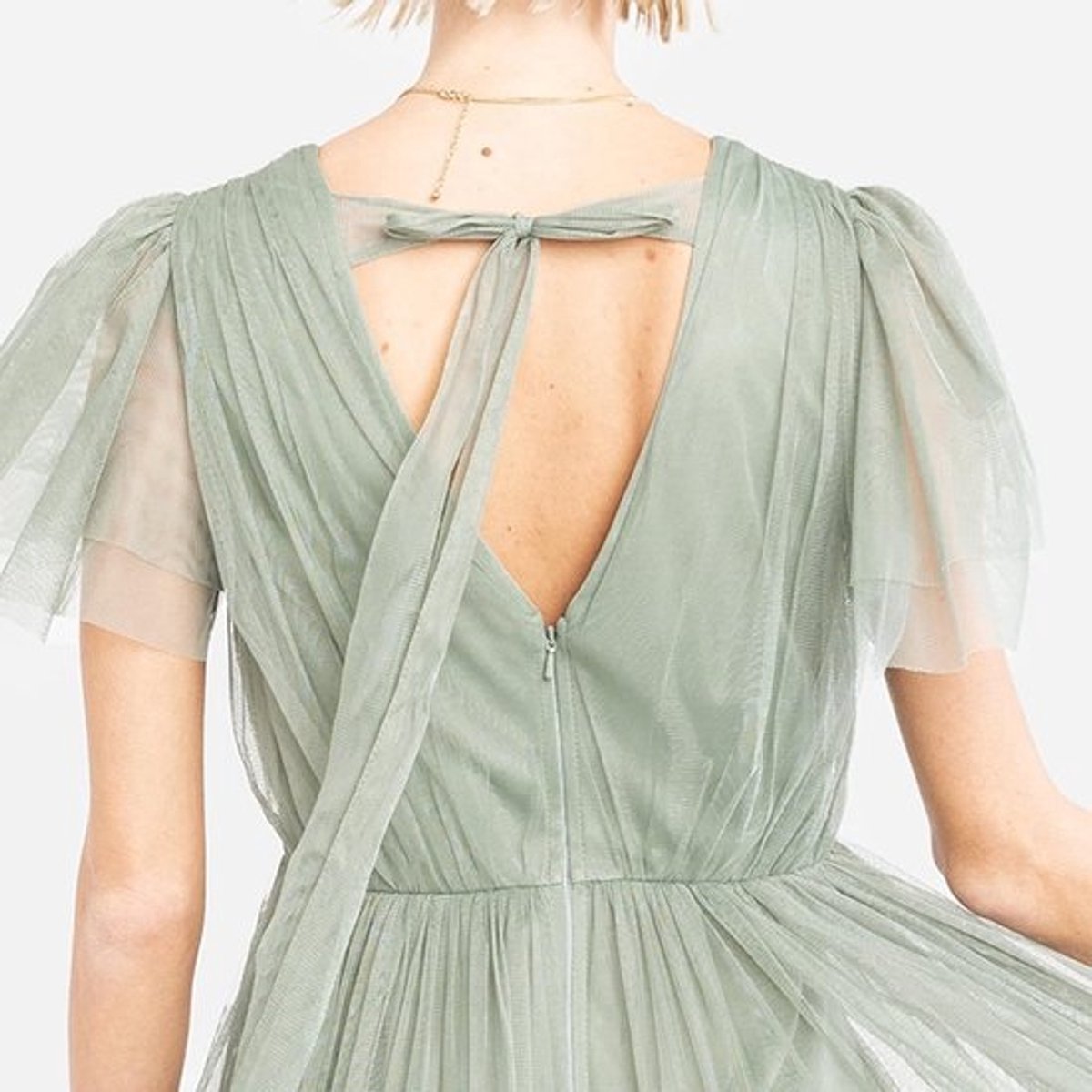 Elegante maxi-jurk met V-hals en tiered rok