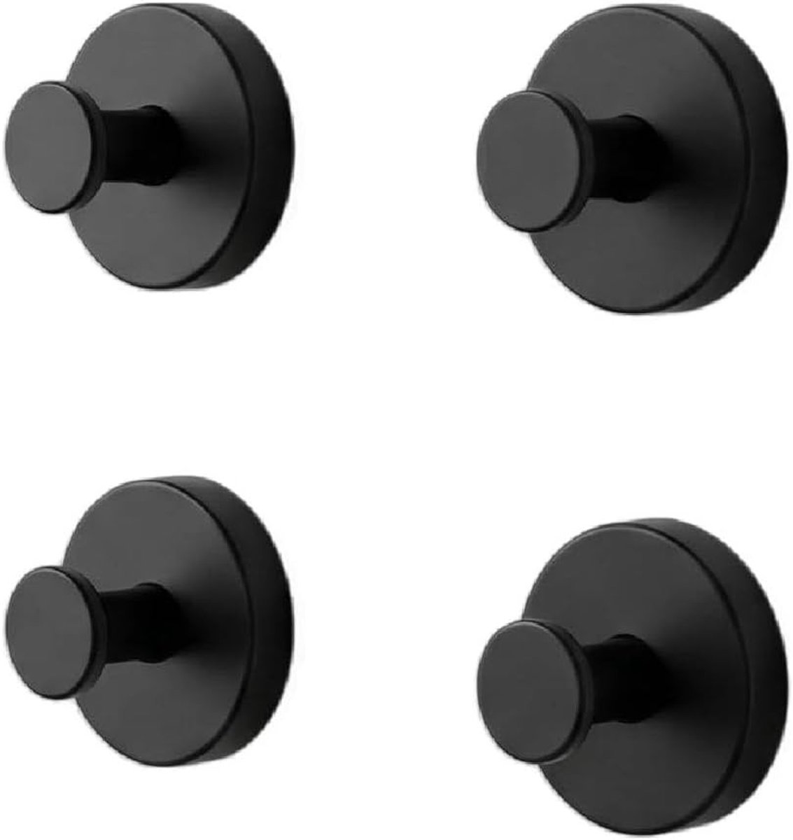 Set van 4 Sterke Zuignap Haakjes voor Handdoeken - Geen Boren Nodig, Ideaal voor Badkamer en Keuken, Geschikt voor Glas en Spiegels