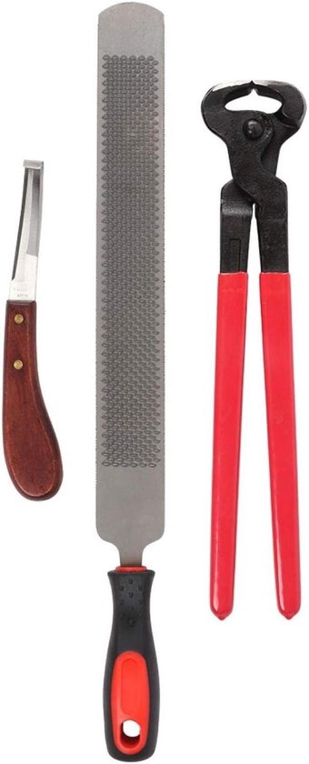 Professionele Hoefsmid Gereedschap Set met Scharen en Raspen voor Ezel en Paard - Medium en Groot Formaat