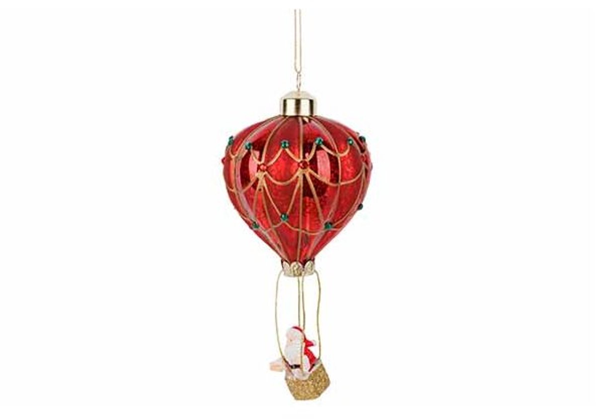 Hanger Air Balloon Rood 8x8xh9cm Glas