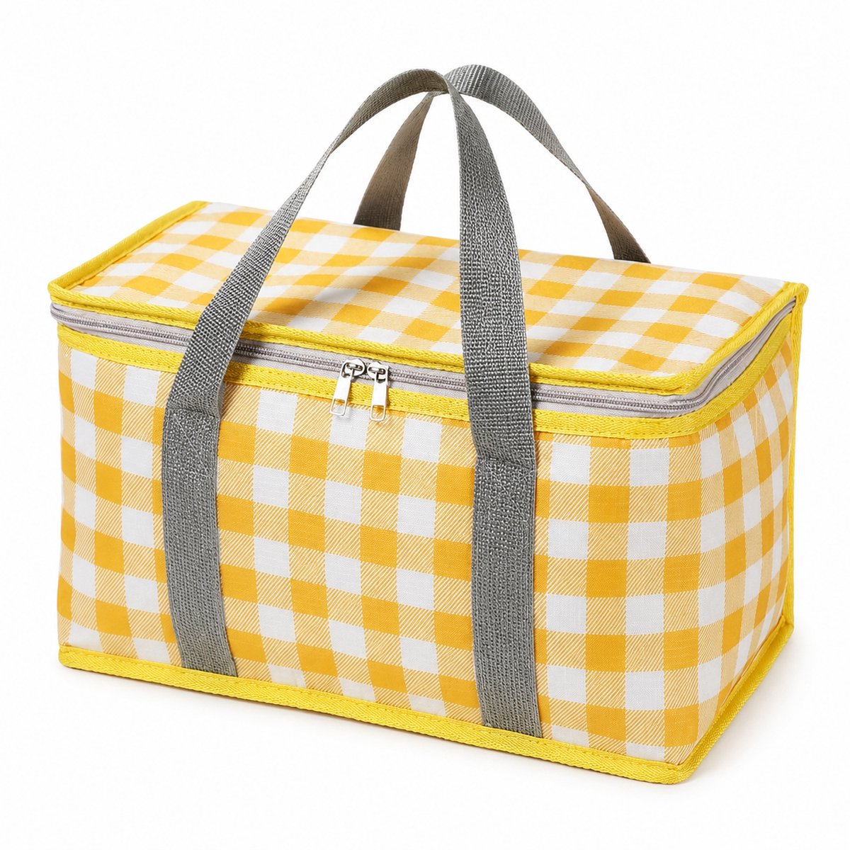 Ulisem - Koeltas - Geïsoleerde Koeltas - Picknick Koeltas - Thermotas met Ritssluiting - Houdt Warm en Koud - Voor Strand Picknick Boodschappen en Outdoor - 35 × 20 × 20 cm - Geel