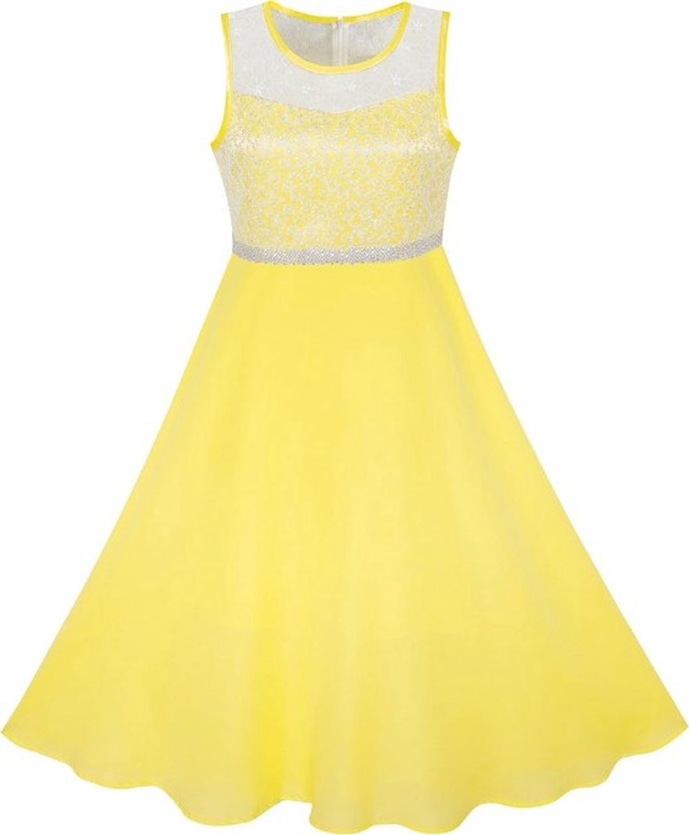 Zomerjurk voor Meisjes met Chiffon en Strass Steentjes 6-14 Jaar