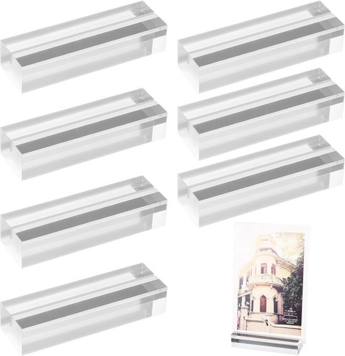 Acryl Kaarthouders - 7 Stuks Transparante Menu Standaard voor Tafelkaarten en Fotopresentatie